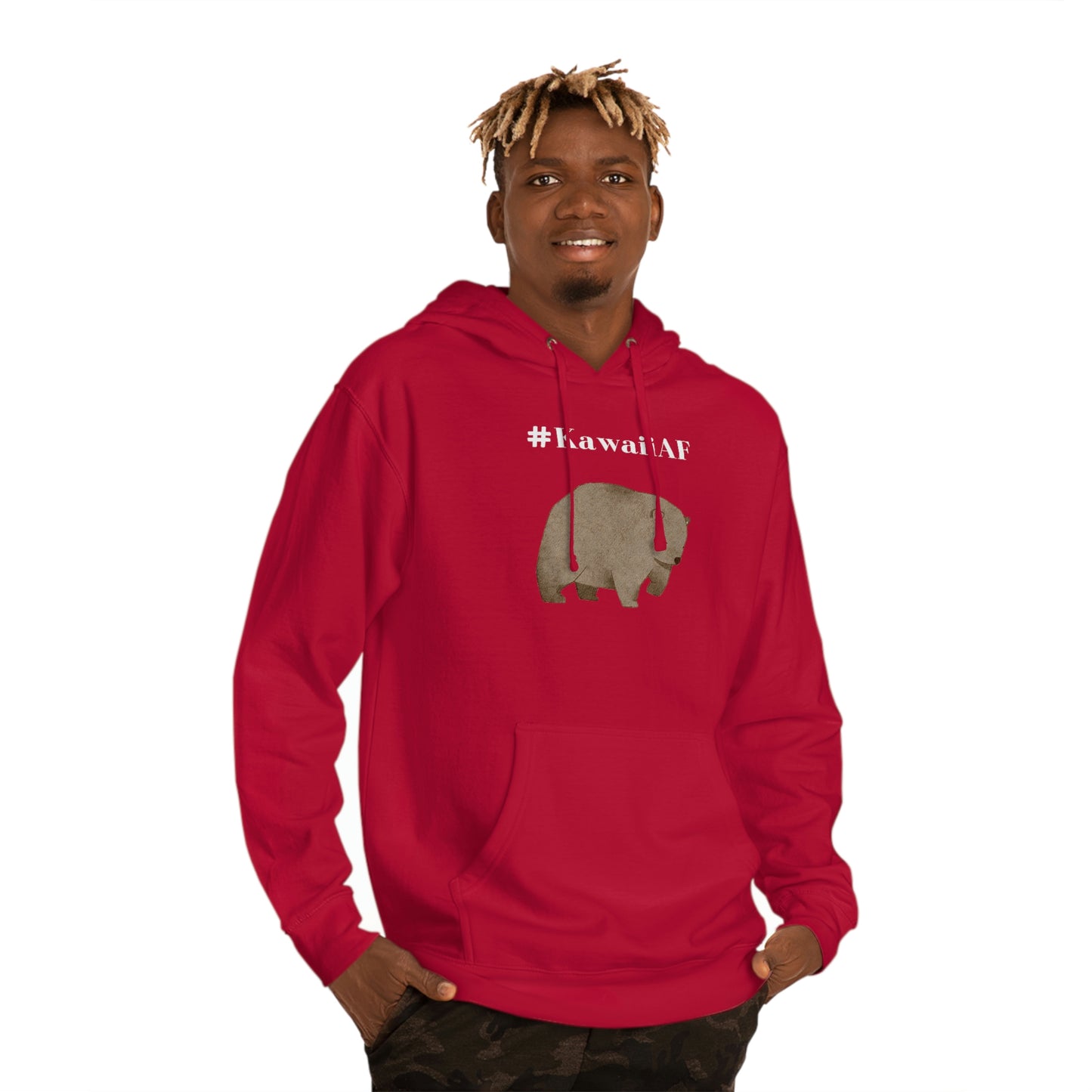 #KawaiiAF Brown Bear - Unisex EcoSmart® Pullover Hoodie Sweatshirt