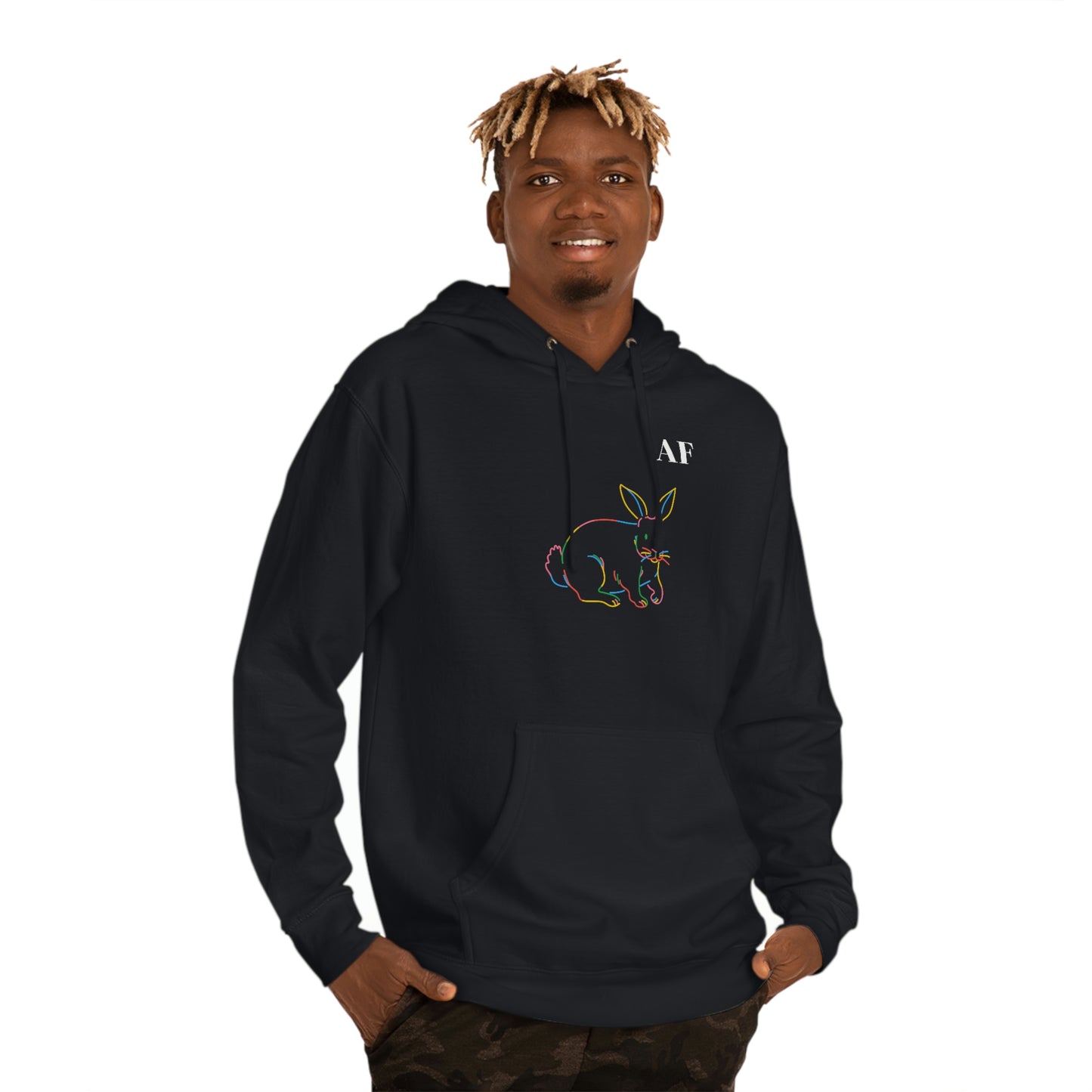 Rainbow Rabbit AF - Unisex EcoSmart® Pullover Hoodie Sweatshirt