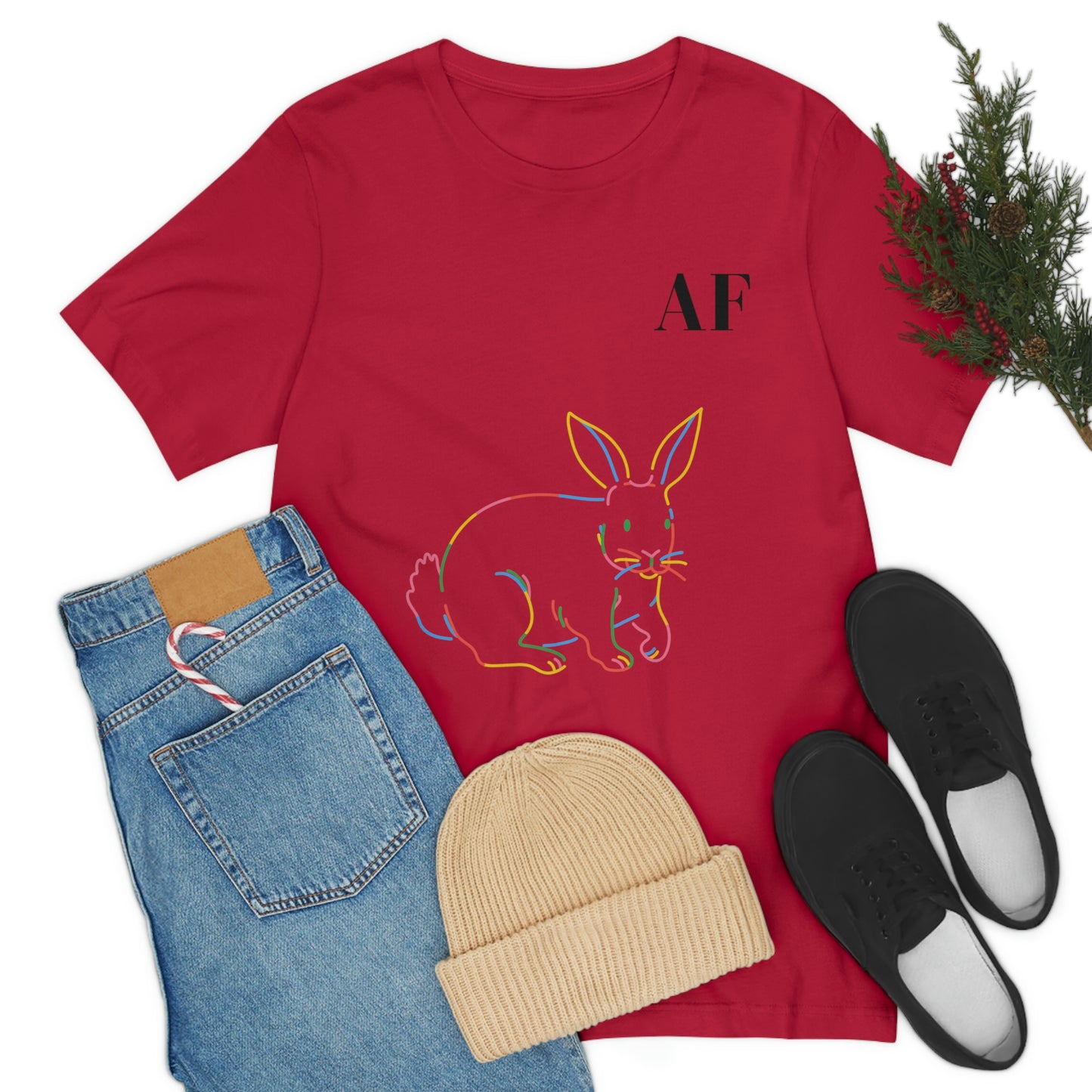 Rainbow Rabbit AF - Unisex Jersey Short Sleeve Tee