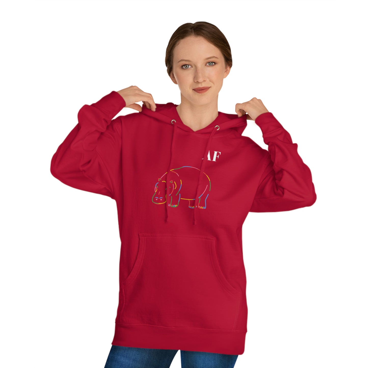 Rainbow Hippo AF - Unisex EcoSmart® Pullover Hoodie Sweatshirt