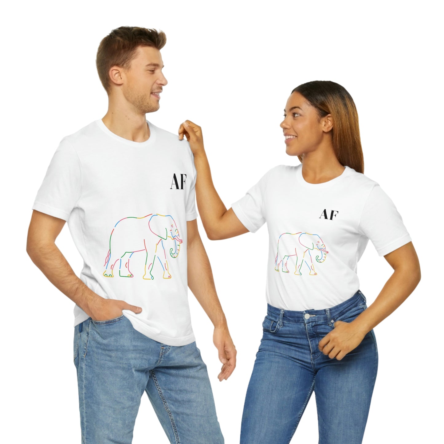 Rainbow Elephant AF - Unisex Jersey Short Sleeve Tee