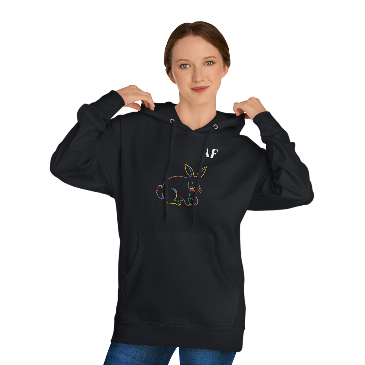 Rainbow Rabbit AF - Unisex EcoSmart® Pullover Hoodie Sweatshirt