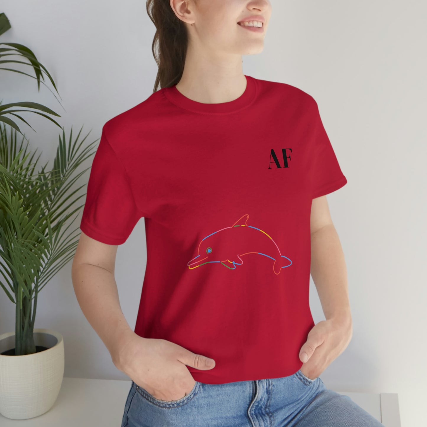 Rainbow Dolphin AF -  Unisex Jersey Short Sleeve Tee