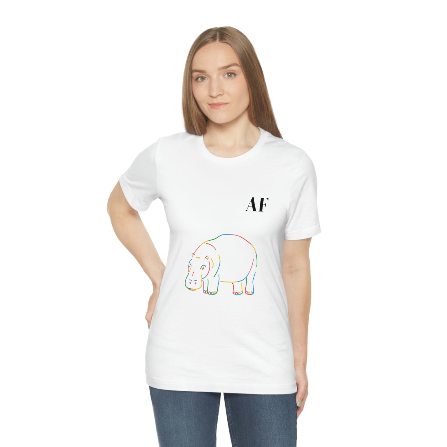 Rainbow Hippo AF - Unisex Jersey Short Sleeve Tee