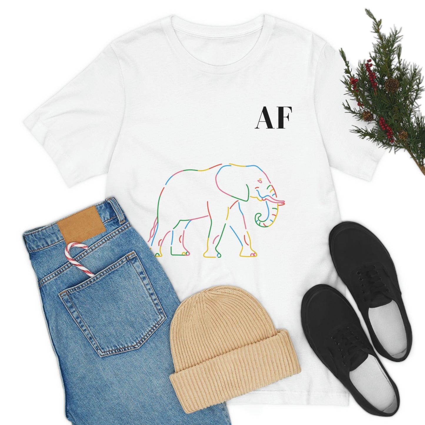 Rainbow Elephant AF - Unisex Jersey Short Sleeve Tee