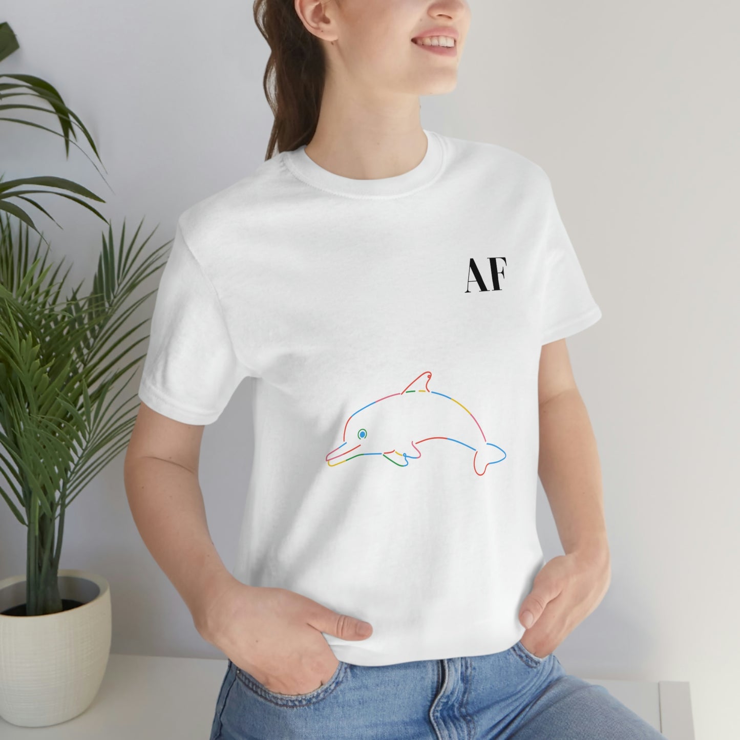 Rainbow Dolphin AF -  Unisex Jersey Short Sleeve Tee