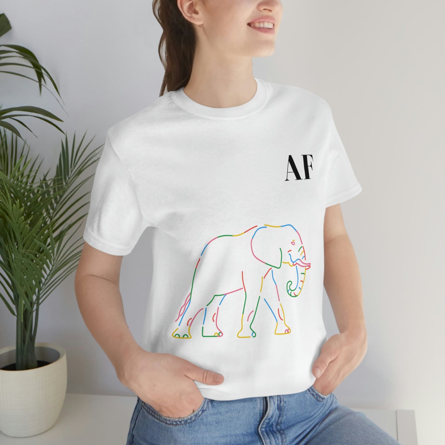 Rainbow Elephant AF - Unisex Jersey Short Sleeve Tee