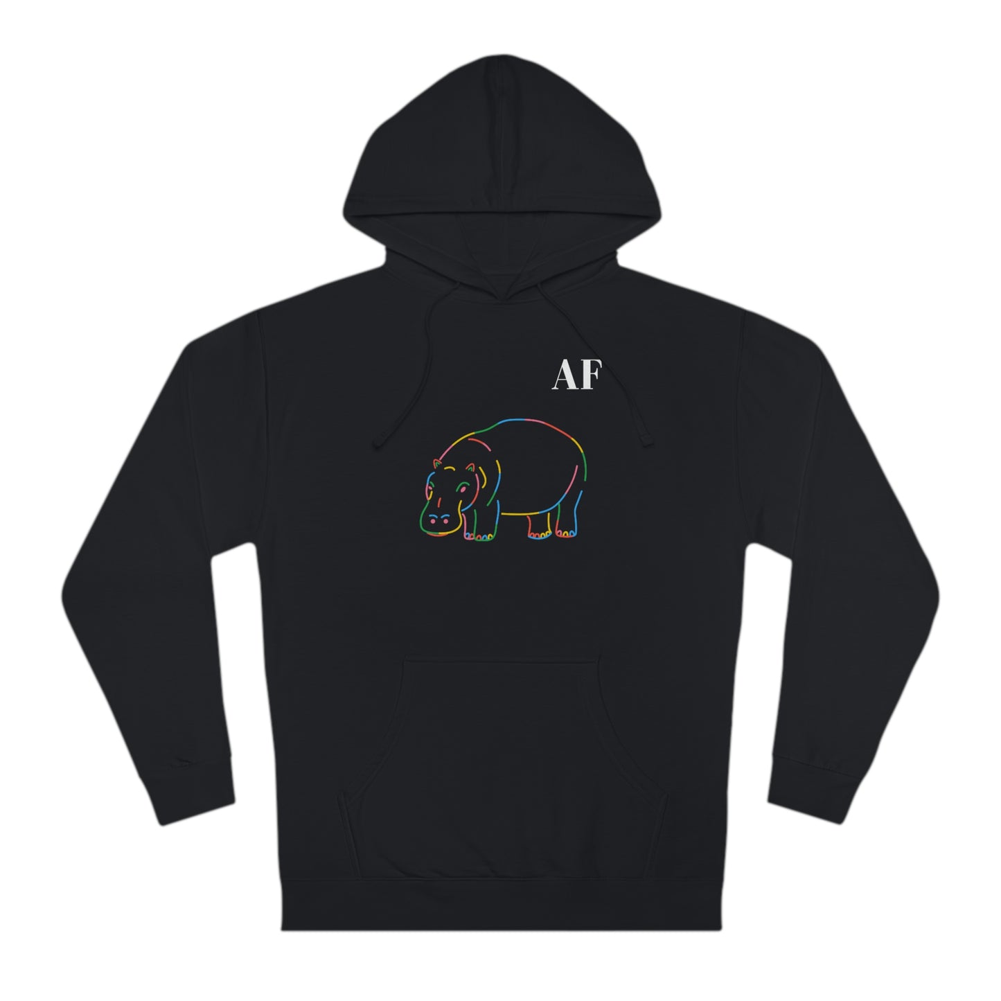 Rainbow Hippo AF - Unisex EcoSmart® Pullover Hoodie Sweatshirt