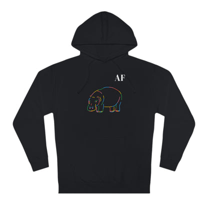 Rainbow Hippo AF - Unisex EcoSmart® Pullover Hoodie Sweatshirt