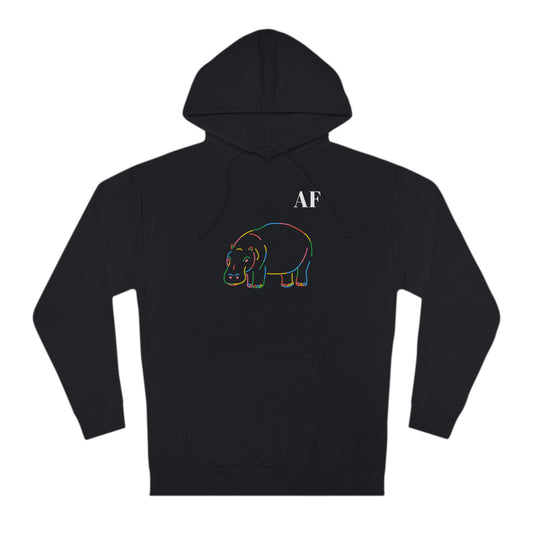 Rainbow Hippo AF - Unisex EcoSmart® Pullover Hoodie Sweatshirt