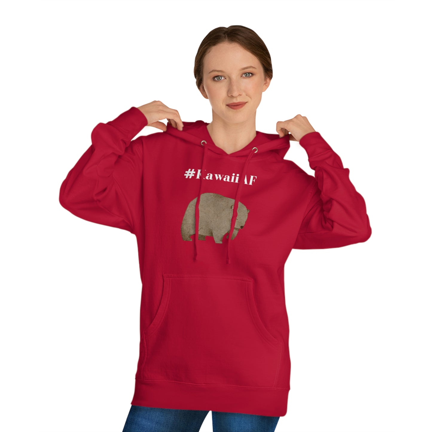 #KawaiiAF Brown Bear - Unisex EcoSmart® Pullover Hoodie Sweatshirt