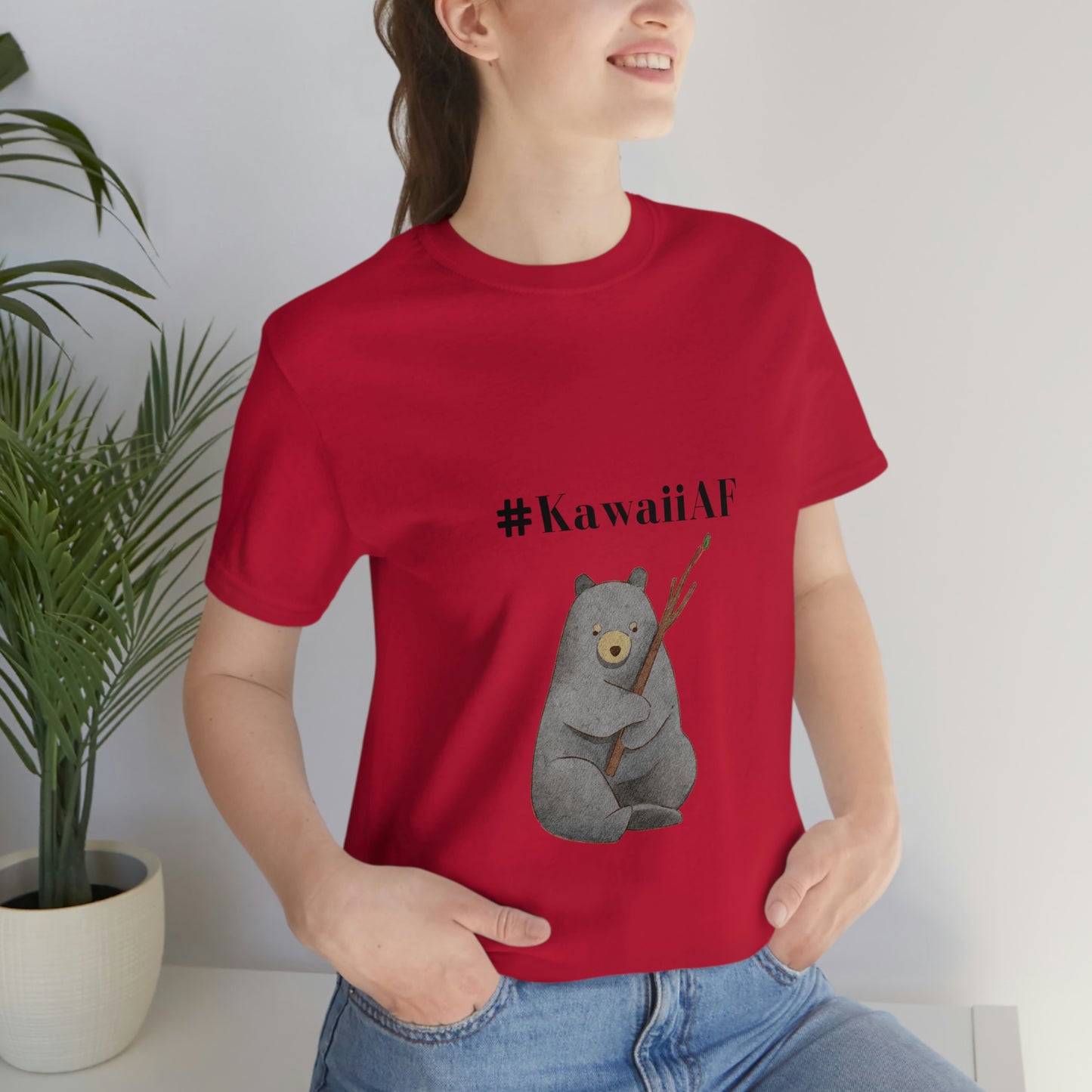 #KawaiiAF Black Bear - Unisex Jersey Short Sleeve Tee